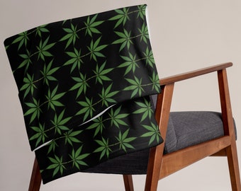 Marijuana Throw Blanket with Pot Leafs from The Healthy LA