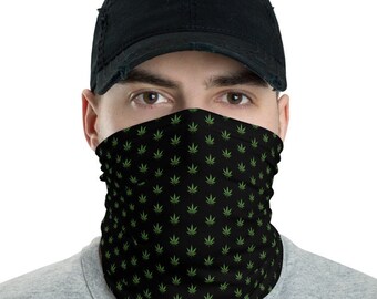 Marijuana Pot Leaf Face Mask Men's (aka Neck Gaiter) from The Healthy LA mainstream cannabis brand