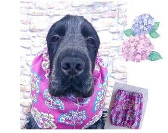 Gorro de algodón con estampado de hortensias para perros, gorro de algodón para cocker spaniel, gorro de algodón de verano para perros, gorro para cavalier king, gorro morado para perros