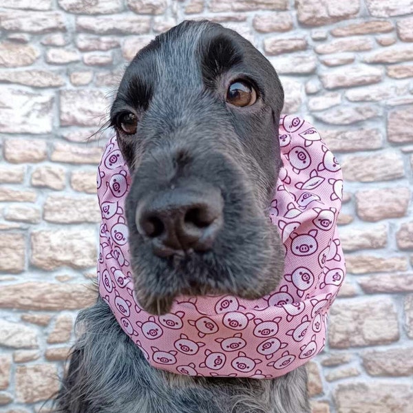 Rosa wasserdichter Schlauchschal für Hunde mit Schweinchen, Hundestirnband zum Schutz vor Regen, Hundeohren Abdeckung, Cocker Spaniel Badekappe