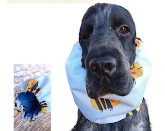 Bees waterproof dog snood,reversibile rainproof snood for dogs, winter hat for dogs, Basset snood,cocker snood,dog swimming cap,snow dog hat
