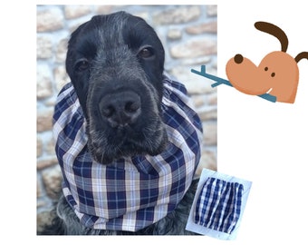 Redecilla de tartán azul y marrón claro para perros, redecilla de algodón para cocker spaniel, redecilla de verano para perros, redecilla cavalier, redecilla setter, redecilla Basset
