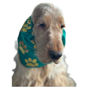Golden paws waterproof snood for dogs, rainproof dog ears cover, cocker basset poodle cavalier snood, thick waterproof cocker spaniel snood