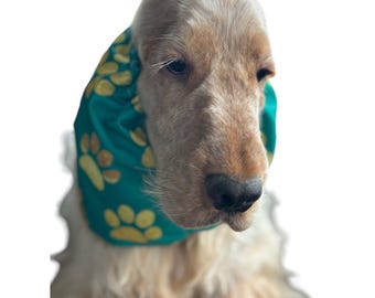 Golden paws waterproof snood for dogs, rainproof dog ears cover, cocker basset poodle cavalier snood, thick waterproof cocker spaniel snood