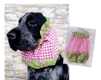 Romantic snood for dogs with ruffles, cocker spaniel snood, poodle snood, cavalier king snood