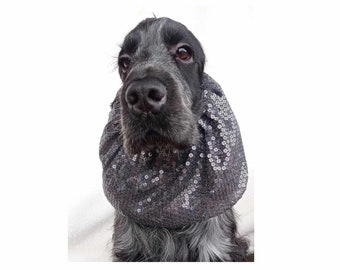 Black shiny snood for dogs, afghan hound sequins snood, show dog snood, luxury cocker snood