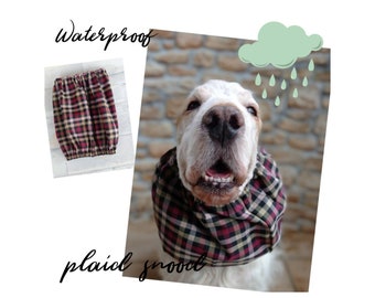 Snood tartan impermeabile per cani, snood plaid antipioggia per cocker spaniel, snood Bassett hound resistente all'acqua, snood cavalier