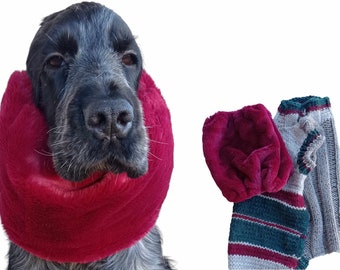 Cappotto lavorato a mano per cocker spaniel con snood caldo e morbido abbinato