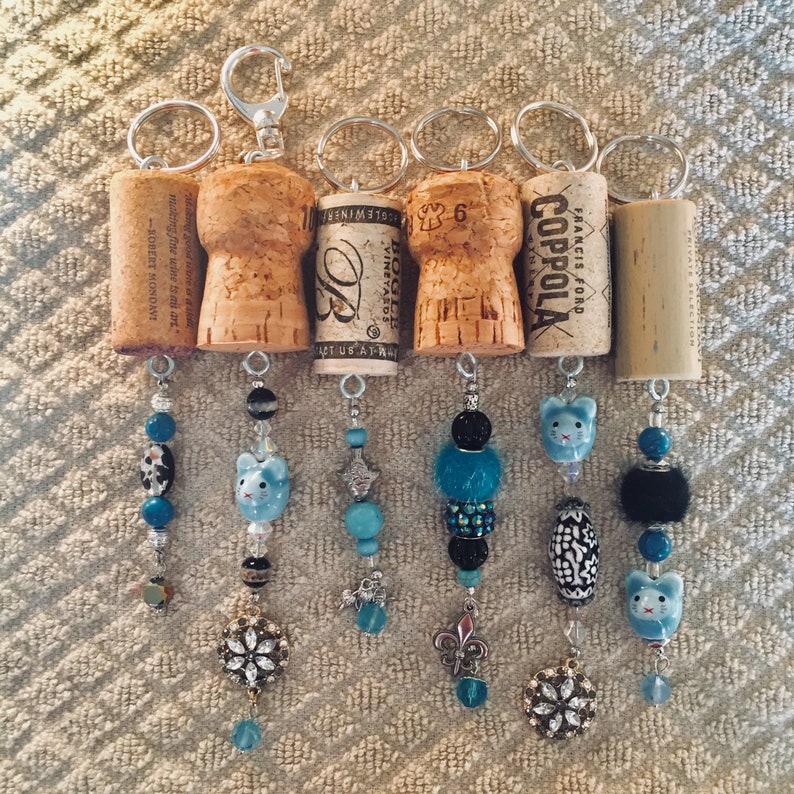 Wine Cork Key Chains Etsy