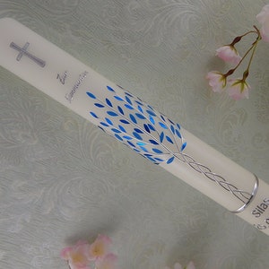 Christening candle - baptism candle - communion candle - personalised candles - Christening tree of life