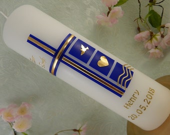 Baptism Candle - Christening candle cross - personalised candles - Christening gifts