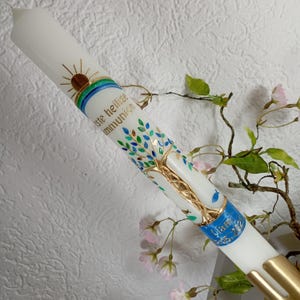 Christening candle - baptism candle - tree of life - communion candle - personalised candles - communion gifts