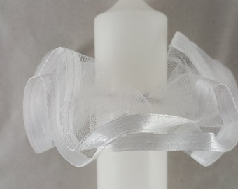 Drip catcher tulle and drip catcher plastic for baptism candles or communion candles 40 x 4 cm