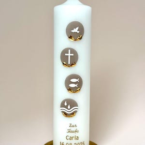 Christening candle - baptism candle - christliche symbole - communion candle - personalised candles - communion gifts