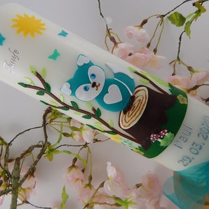 Baptism Candle - Christening candle owl - personalised candles - Christening gifts