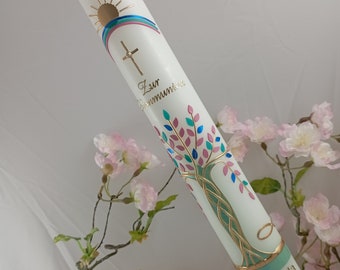 Christening candle - baptism candle - tree of life - communion candle - personalised candles - communion gifts