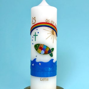 Baptism Candle - Christening candle fish - personalised candles - Christening gifts