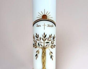Doopkaars met Levensboom – modern, uniek en hoogwaardig vakmanschap.