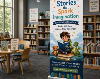 Custom Retractable Banner Stand | Vertical Banner Display | Trade Show Booth Sign | Business Event Display | Personalized Roll Up Banner