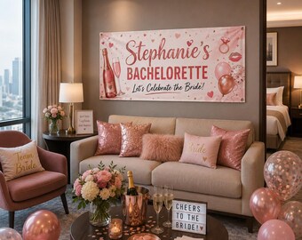 Personalized Bridal Shower Banner | Custom Bachelorette Party Vinyl Banner | Personalized Party Banner | Vinyl Celebration Banner Backdrop