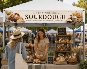 Custom Canopy Banner | Front Tent Banner | Vinyl Banner | Vendor Booth Sign | Business Banner | Festival Canopy Display