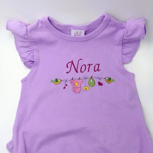 Girls Romper, monogrammed bubble, personalized sunsuit, baby girl clothing, 1st birthday gift, birthday outfit