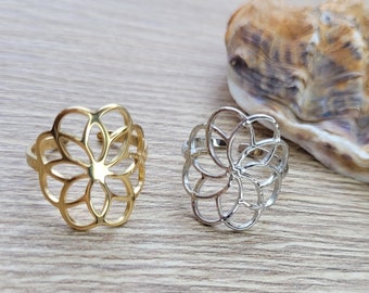 Delicate ring stainless steel gold or silver tree of life