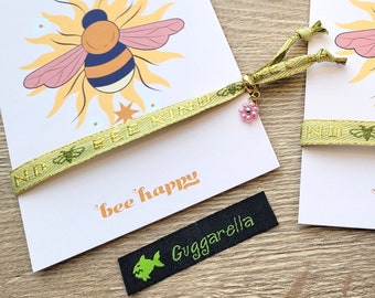 Armband "Bee Kind" auf Geschenkkarte , kleines Geschenk, Muttertag, Bienenfreund