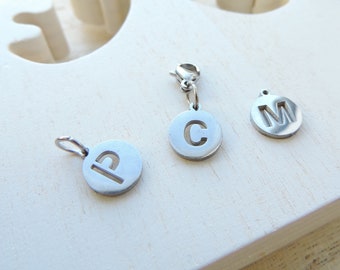 Initial wish letter stainless steel silver