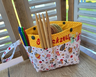 Knitting bag with hand strap Project bag Sock knitting bag Utensilo for sock project Gift for knitters