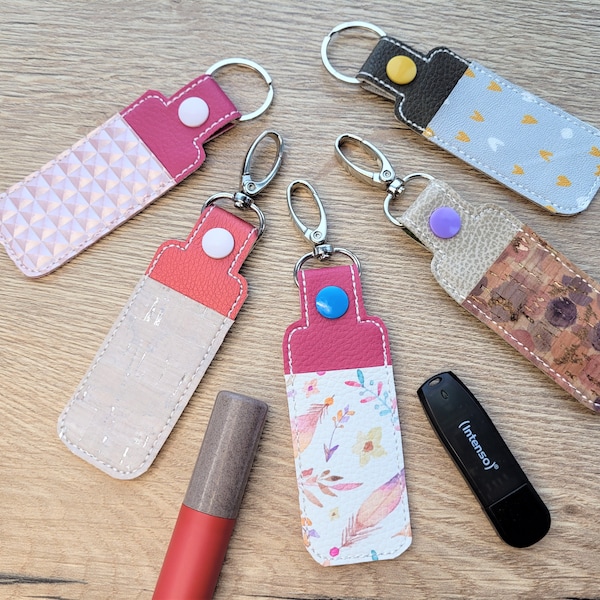 Etui für USB Stick oder Lippenbalsam Lippenstift Anhänger Geschenk