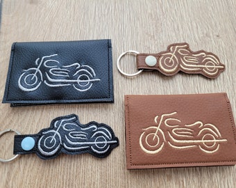 Keyring motorcycle gift for biker and/or card holder business card credit card