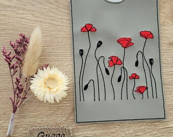 Cover for aftercare passport, chemo passport cover, poppies