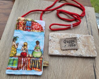 Glasses case or mobile phone case for wearing over the shoulder, smartphone case