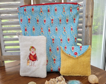 Summer set Sauna set Bath set Mother's Day gift Wet bag Soap bag Washcloth Wellness set Spa gift