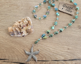 Long summer necklace with starfish