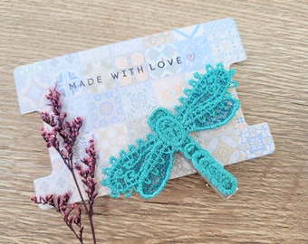Dragonfly hair clip scarf clip lace