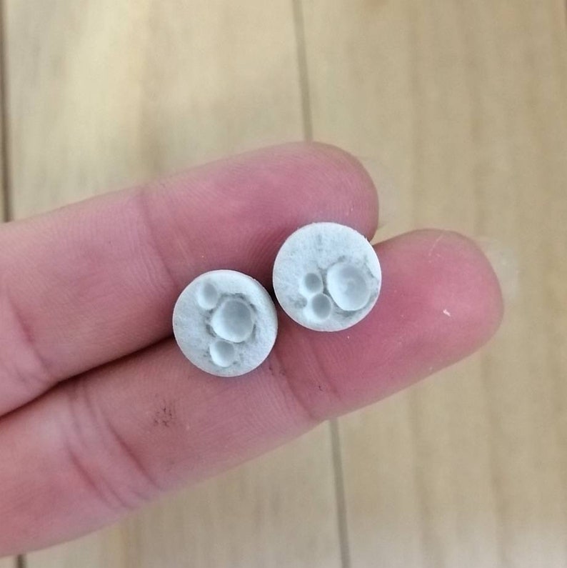 Realistic moon jewelry Moon pendant necklace and tiny stud earrings