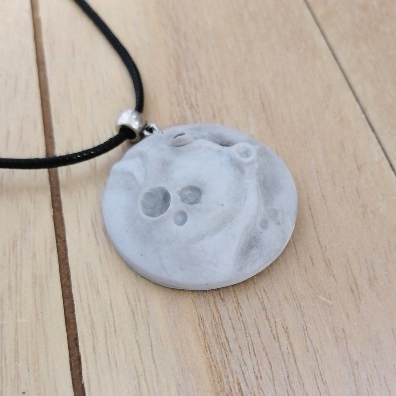 Realistic moon jewelry Moon pendant necklace and tiny stud earrings
