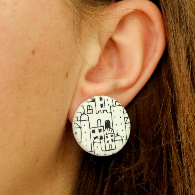 Pendientes Colgantes Redondos De Cristal Negro Para Mujer, Joyería