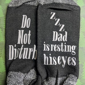 Dad/Mom is resting eyes socks| Papa is resting his eyes socks|gift| christmas stocking stuffe, fathers day, mothers day, birthday gifts