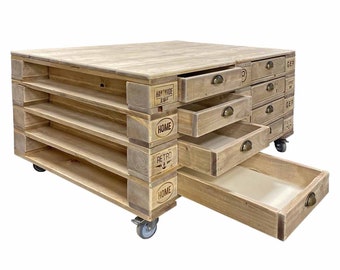 Mobilier en palette : Grande table en bois de palette "GRAND LAGON"
