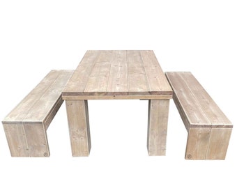 Dining table set 200 cm "ROVERETTO" in timber style