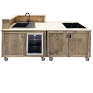 Timber Style: Grill table - outdoor kitchen &quot;PERTHONE KITCHEN - WOOD-L&quot;