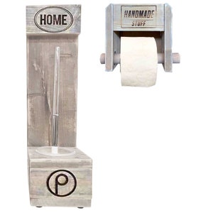 Palettenmöbel: SET Toilettenpapier/Bürsten-Halter Bild 1