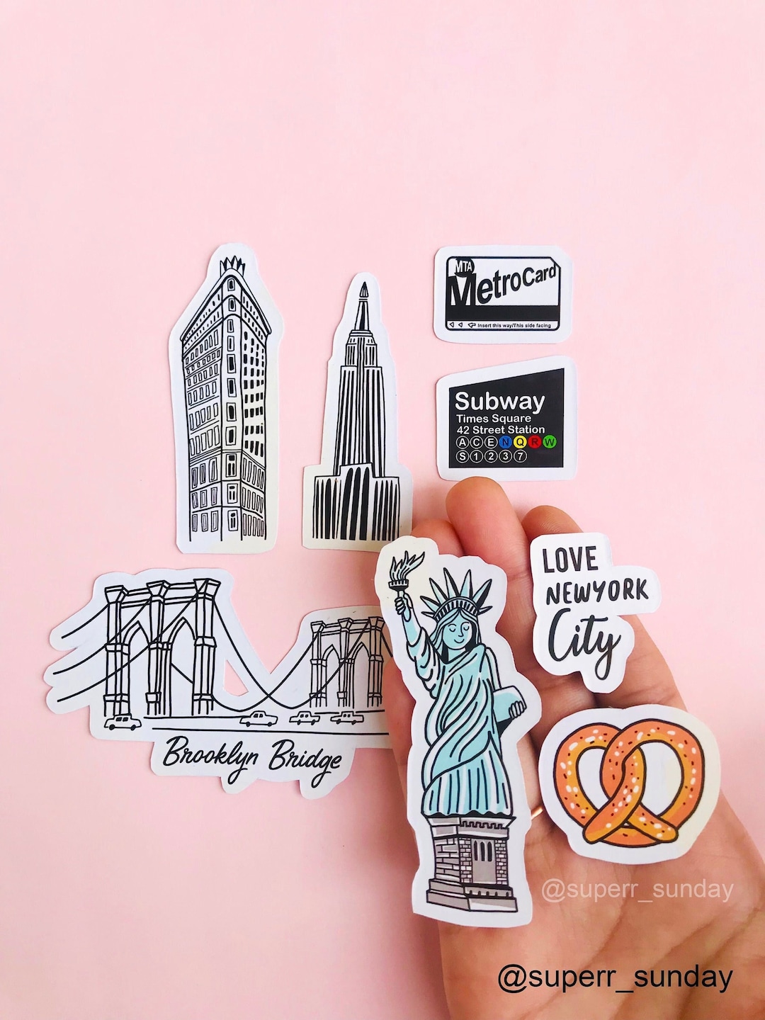 New York City Sticker NYC Sticker Pack of 8 New York - Etsy