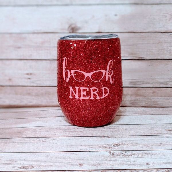 READY TO SHIP-Book Nerd Glitter Tumbler