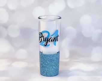 Birthday Girl, Birthday Wine Glass, Glitter Shot Glass, Birthday Shot Glass