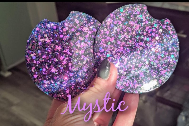 Glitter Car Coasters Set of 2 Mystic