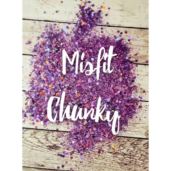 Misfit, Purple Chunky Glitter, Solvent Resistant, 2oz by weight